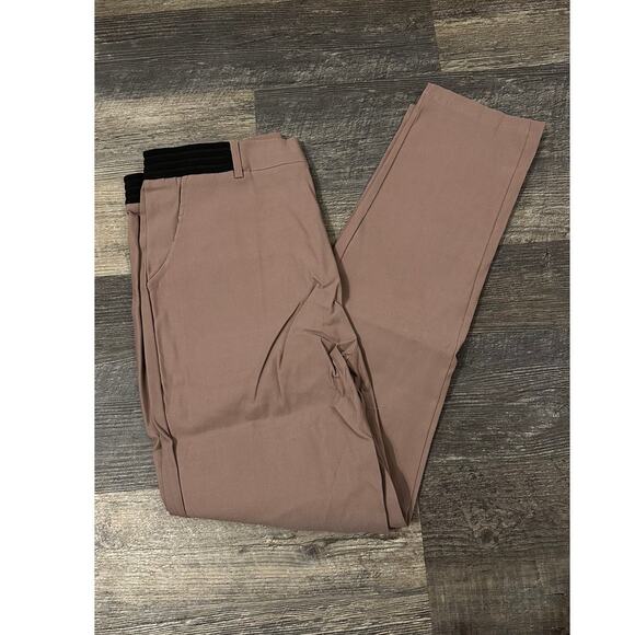 No Brand Pants - Womens Light Brown Solid Mid Rise Slim Fit Straight Leg Chino Pant Sz Medium NWT